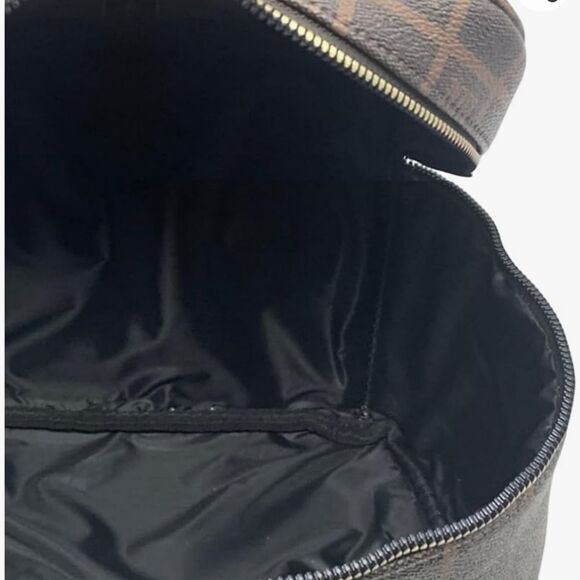 Steve Madden Block Logo Vanity Cosmetic Case w/Detachable mirror- Cognac - Picture 4 of 11